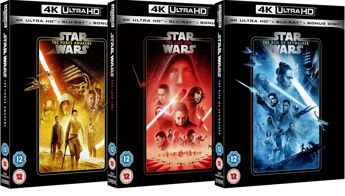 Star Wars Sequel Trilogy: The Force Awakens / The Last Jedi / The Rise of Skywalker [9-Disc Set] [4K UHD + Blu-ray] [Region Free]